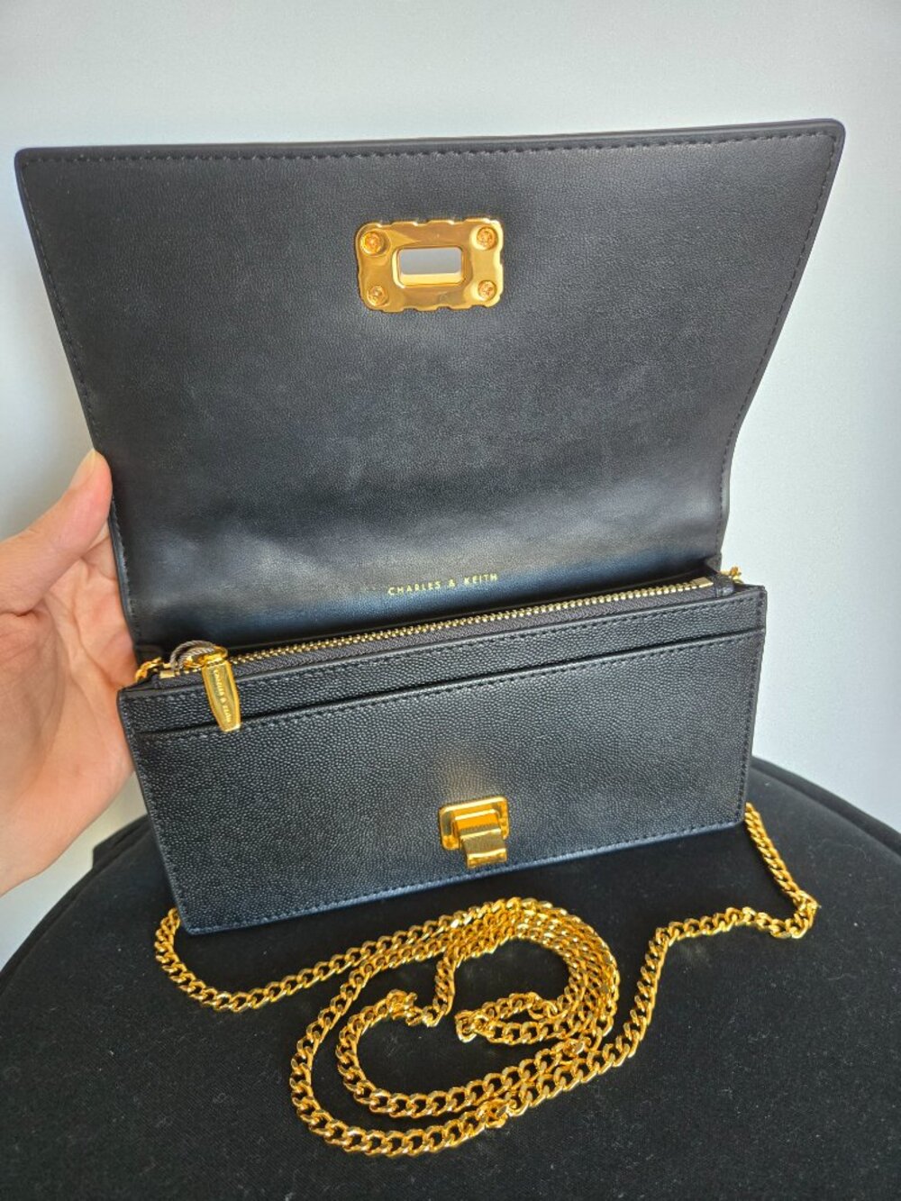 Charles & Keith Micaela Quilted Long Wallet - Black - Picture 7 of 10